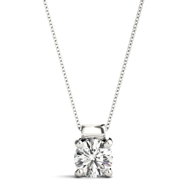 1 Carat Lab Diamond 18K White Gold Solitaire Pendant