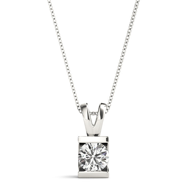 1 CT Lab Diamond 14K White Gold Pendant