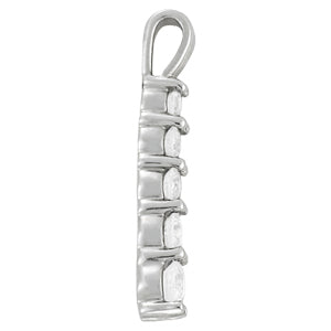 18K White Gold Lab Diamond Pendant