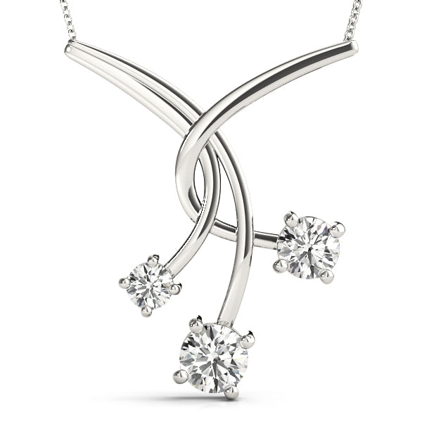 Platinum Round Diamond 3-Stone Pendant