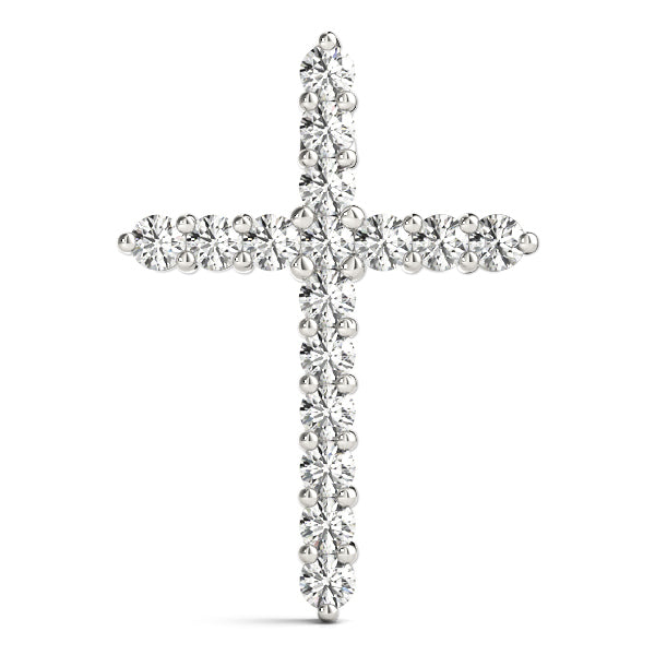 White Platinum Diamond Cross Pendant Religious Jewelry