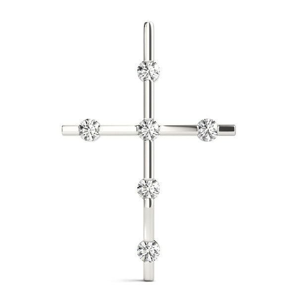 18K White Gold Diamond Religious Cross Pendant