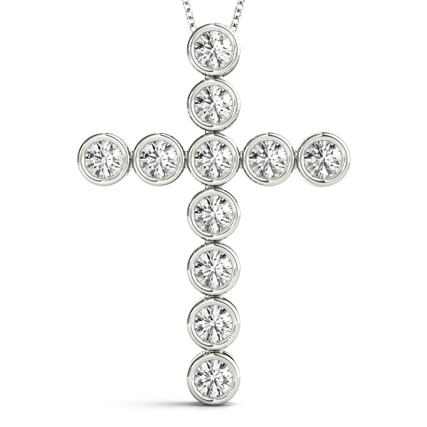 Platinum Diamond Religious Cross Pendant