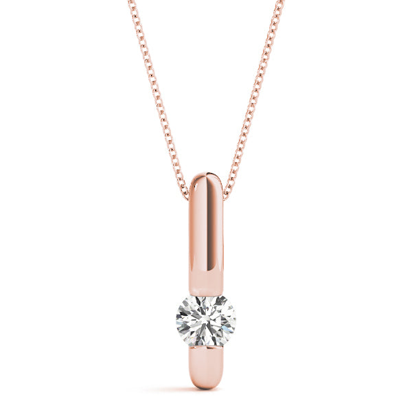 Rose Gold 0.5CT Lab Diamond Solitaire Pendant