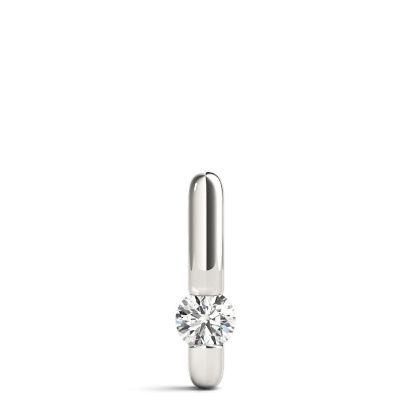 14K White Gold Lab Diamond Solitaire Pendant