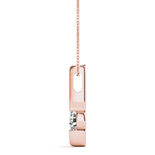 Rose Gold 0.5CT Lab Diamond Solitaire Pendant