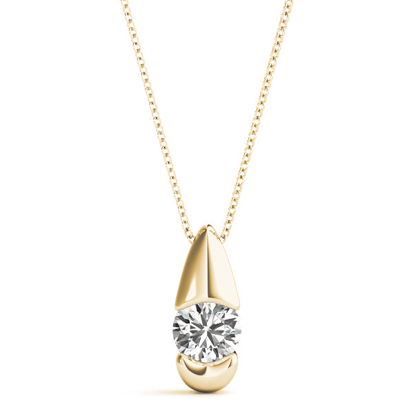 18K Yellow Gold 0.5CT Lab Diamond Solitaire Pendant