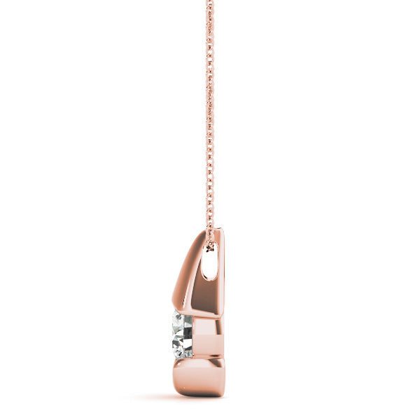 18K Rose Gold Lab Diamond Solitaire Pendant
