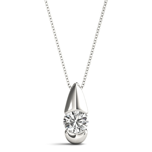 0.5CT Lab Diamond 14K White Gold Pendant