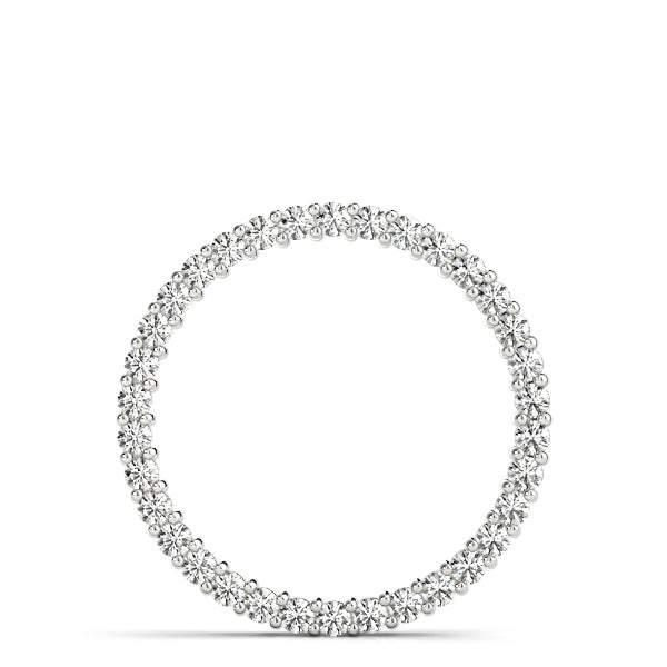 14K White Gold Diamond Circle Pendant