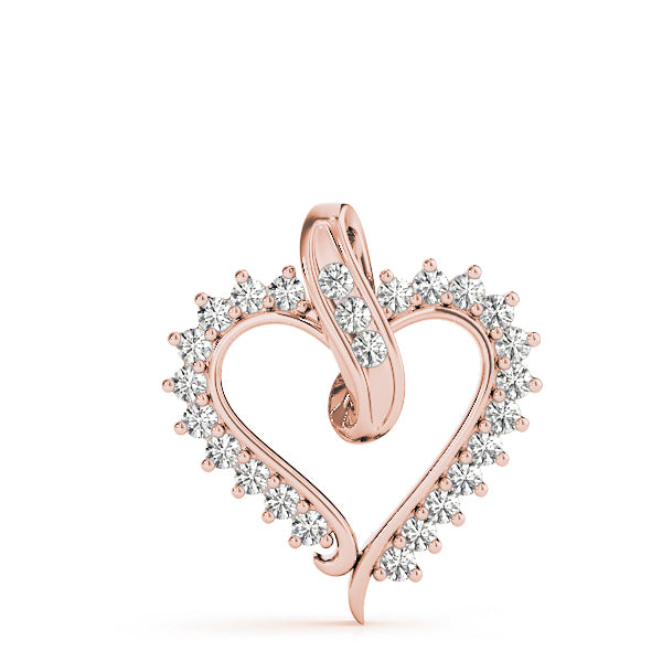 Rose Gold Diamond Heart Pendant 0.50ctw