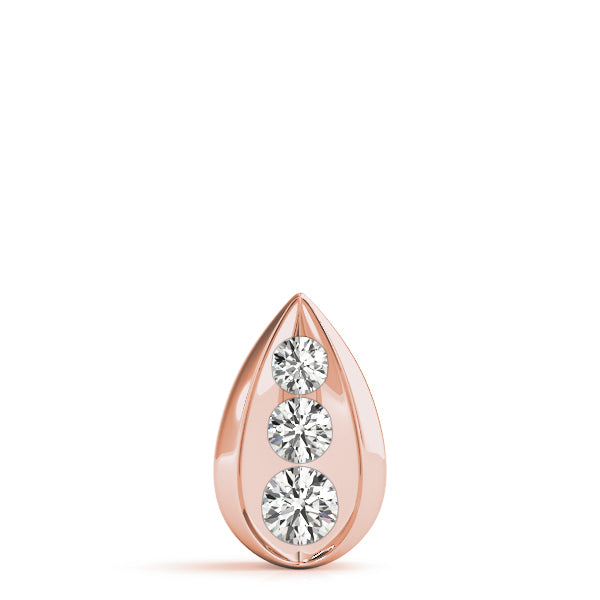 Rose Gold Lab Diamond 3-Stone Pendant 0.5ctw