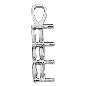 14K White Gold Lab Diamond 3-Stone Pendant