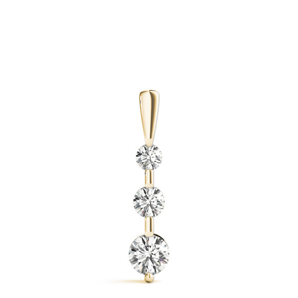 18K Yellow Gold Lab Diamond 3-Stone Pendant
