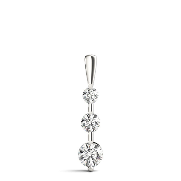 White Gold 3-Stone Lab Diamond Pendant