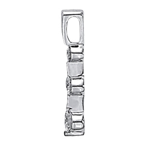 White Gold 3-Stone Lab Diamond Pendant