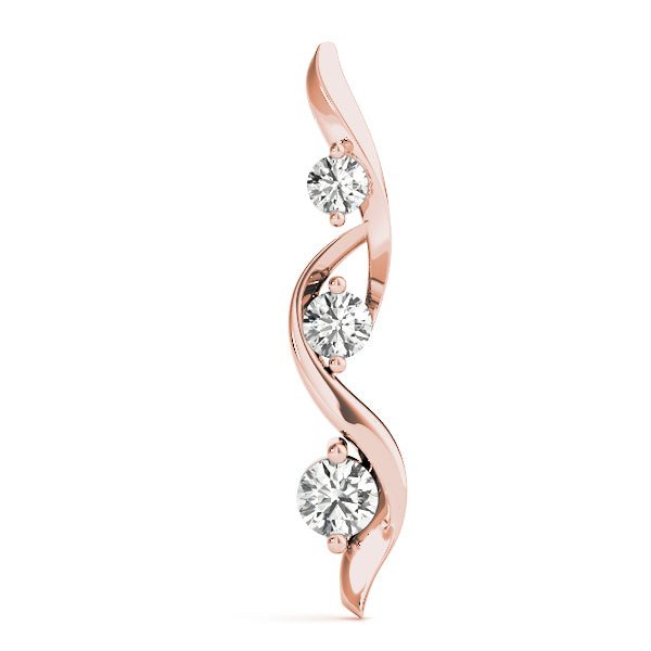 Rose Gold Lab Diamond 3-Stone Pendant 0.40ctw