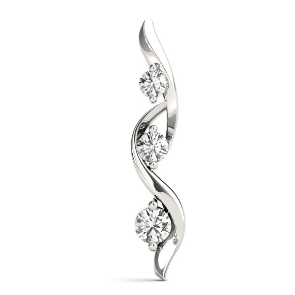 Platinum 3-Stone Lab Diamond Pendant