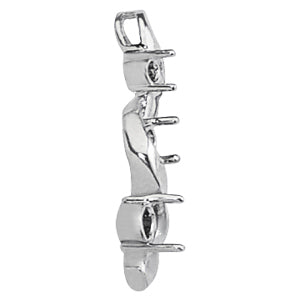 White Gold 3-Stone Lab Diamond Pendant