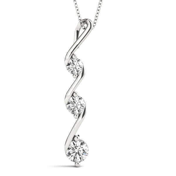 Platinum 3-Stone Lab Diamond Pendant
