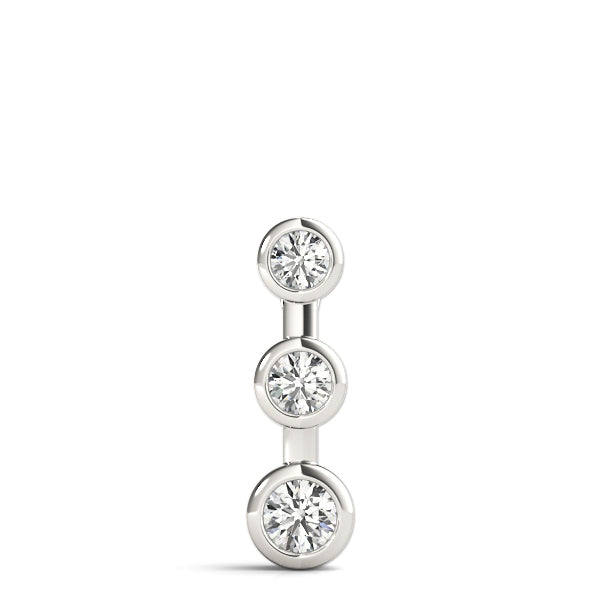 18K White Gold Lab Diamond 3-Stone Pendant