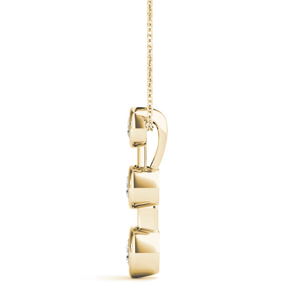 18K Yellow Gold Lab Diamond 3-Stone Pendant