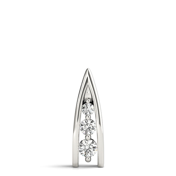 18K White Gold Lab Diamond 3-Stone Pendant