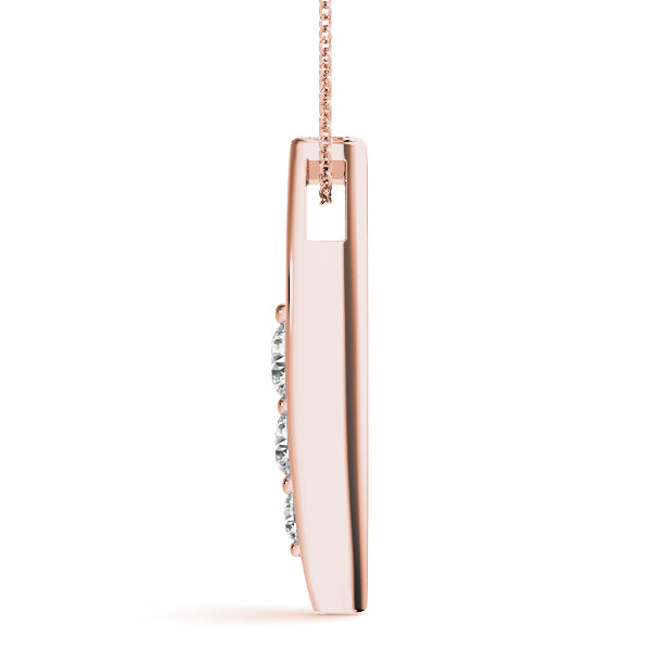 14K Rose Gold Lab Diamond 3-Stone Pendant