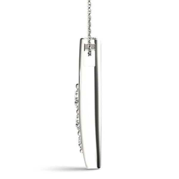 14K White Gold Lab Diamond 3-Stone Pendant