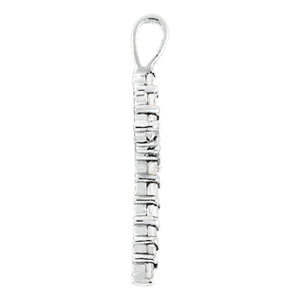 18K White Gold Lab Diamond Religious Cross Pendant