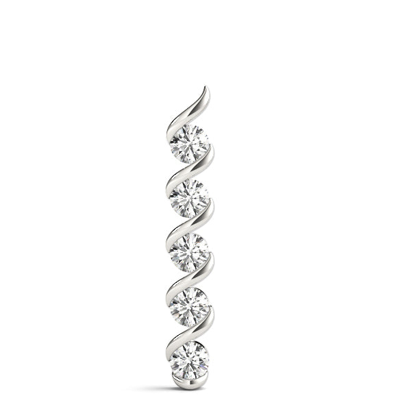 White Gold 5-Diamond Cluster Fashion Pendant