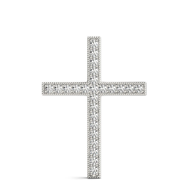 14K White Gold Diamond Cross Pendant Jewelry
