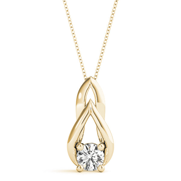 14K Yellow Gold Diamond Solitaire Pendant