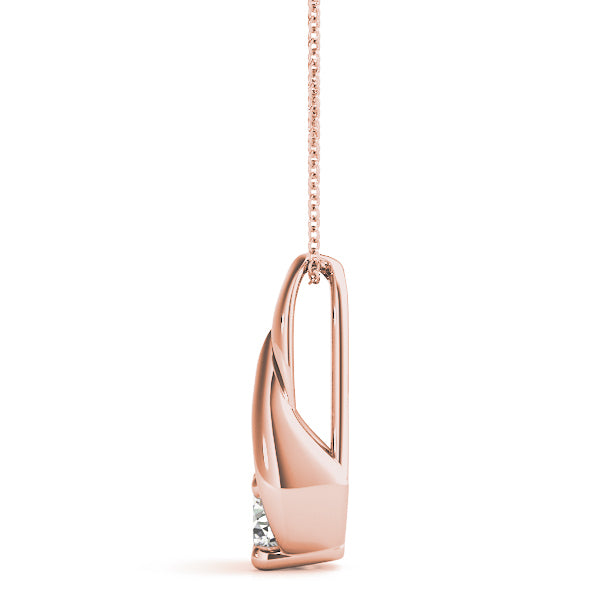 Delicate 14K Rose Gold 0.33CT Lab Diamond Pendant