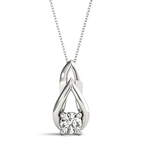 14K White Gold 0.33 CT Lab Diamond Pendant