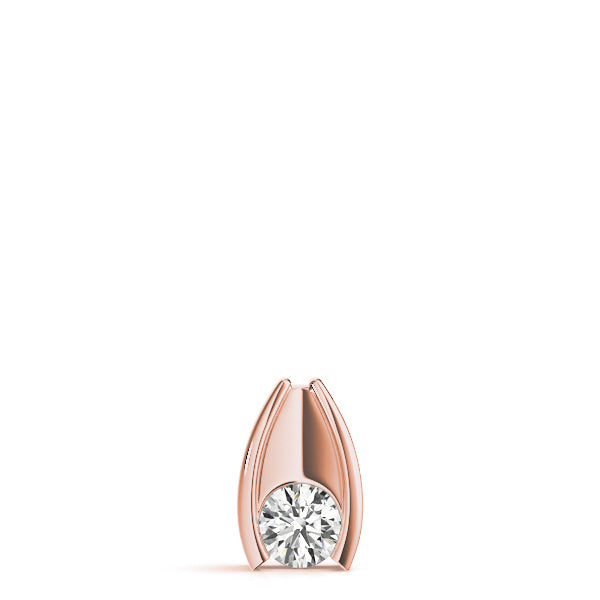 18K Rose Gold Lab Diamond Solitaire Pendant