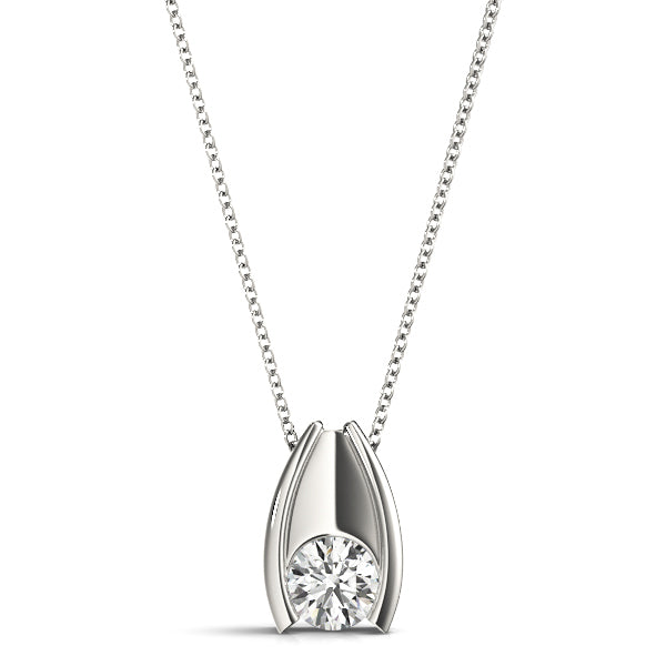 14K White Gold 0.33 CT Lab Diamond Pendant