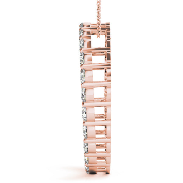 18K Rose Gold Lab Diamond Circle Pendant