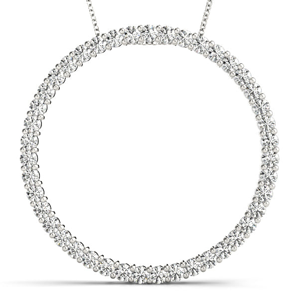 White Gold 36-Diamond Circle Pendant | Lab Grown