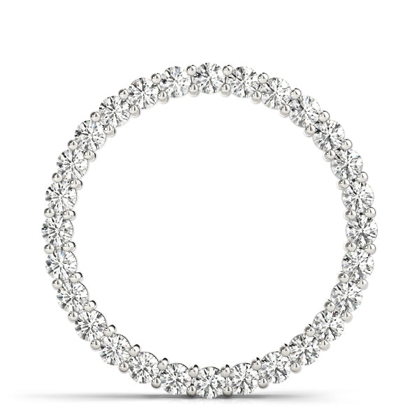 Platinum White Diamond Circle Pendant