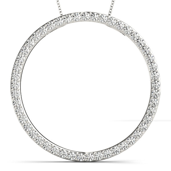 18K White Gold Diamond Circle Pendant