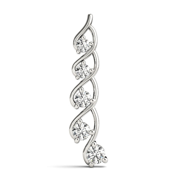 18K White Gold Diamond Journey Pendant
