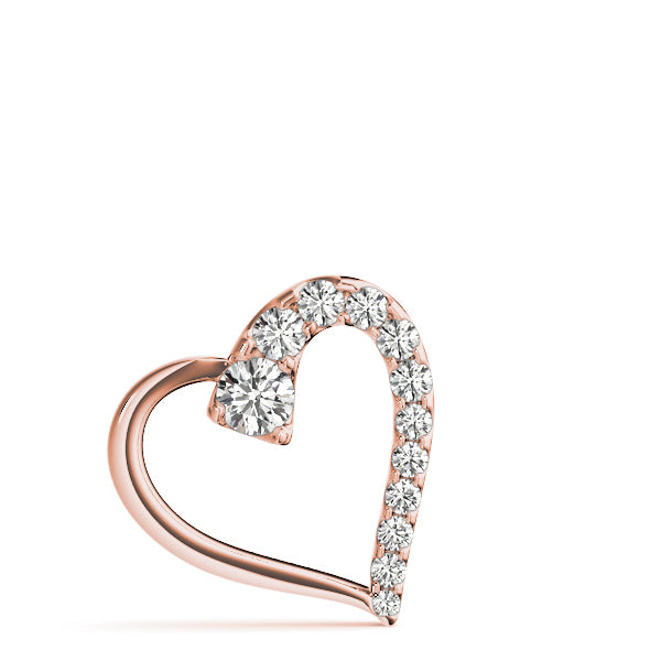 18K Rose Gold Lab Diamond Heart Pendant