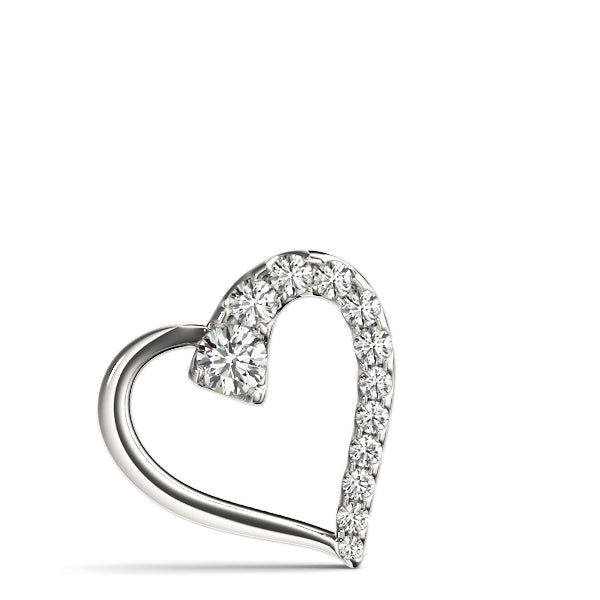 18K White Gold Lab Diamond Heart Pendant
