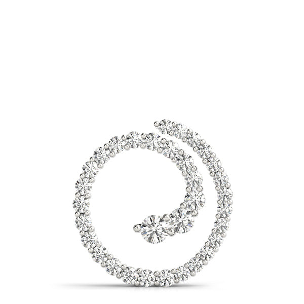 14K White Gold Lab Diamond Journey Pendant