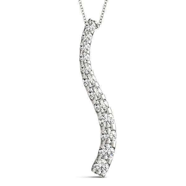 14K White Gold Lab Diamond Journey Pendant