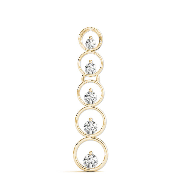 18K Yellow Gold Round Diamond Journey Pendant