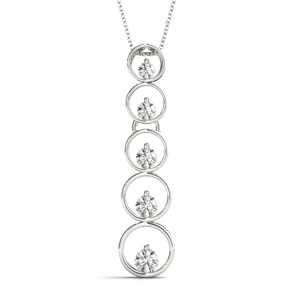 18K White Gold Diamond Journey Pendant