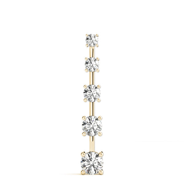 18K Yellow Gold Round Diamond Journey Pendant