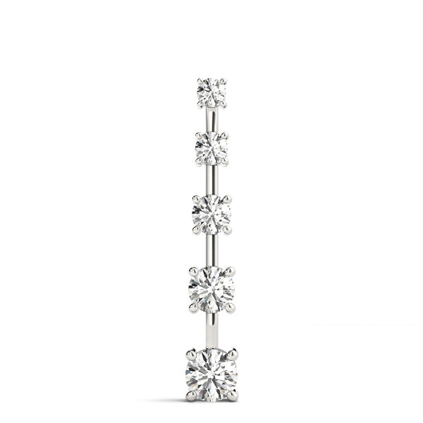 14K White Gold Diamond Journey Pendant